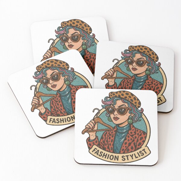 Item preview, Illustration of a Fashion Stylist with Colorful Hair and Accessories designed and sold by Creative88Art.