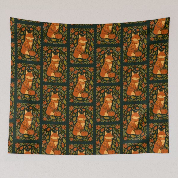 Item preview, Autumn Fox in Folk Art with Cozy Vibes designed and sold by Darklibra.