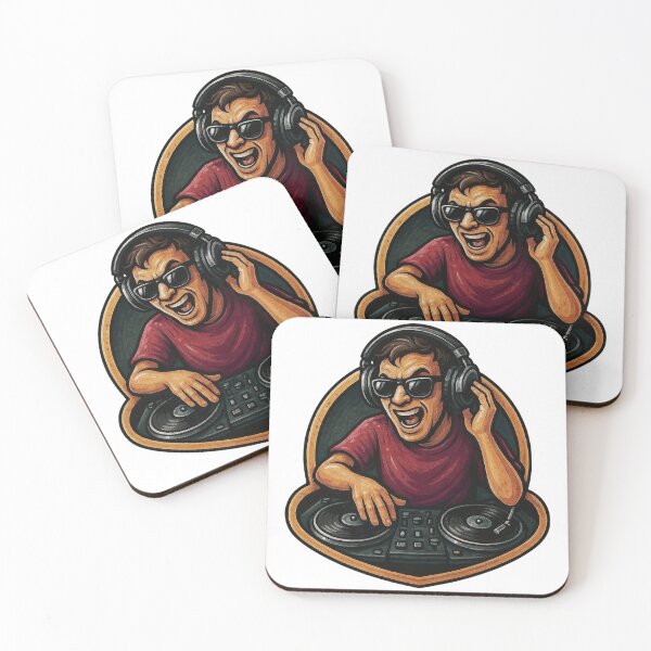 Item preview, Illustration of a DJ Performing with Turntable and Headphones designed and sold by Creative88Art.