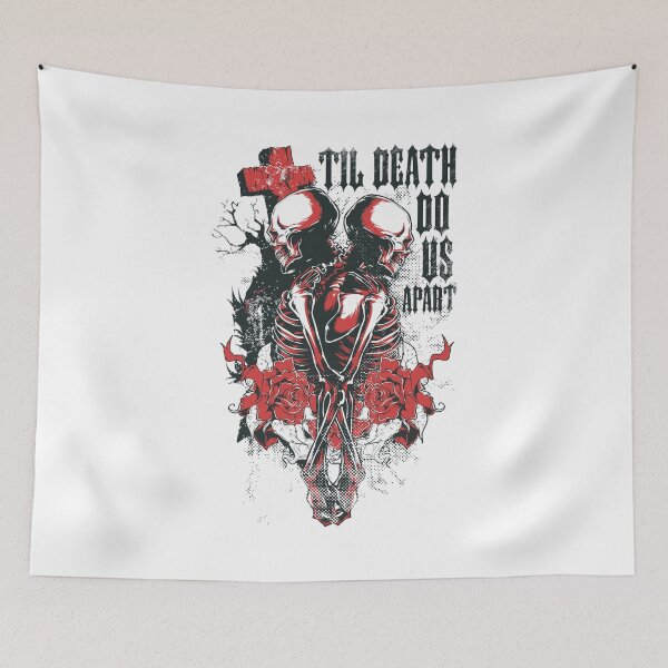 Item preview, Till Death Do Us Part T-Shirt – Minimalist Skeleton Love Graphic Tee, Gothic Eternal Couple Art & Dark Romance Design for Soulmates designed and sold by DreamFlux.