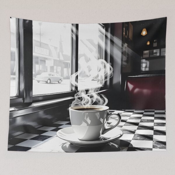 Item preview, Mid-Century Coffee Cup – Retro Americana Diner Art designed and sold by Ameiva-Apparel.