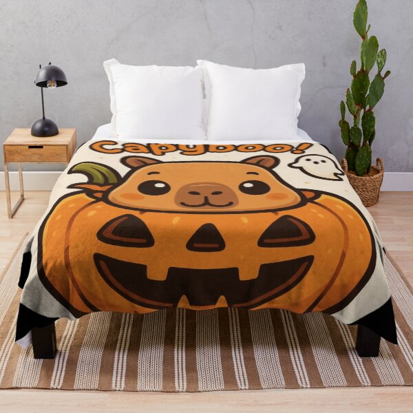 Item preview, Capyboo! Cute Halloween Capybara in Pumpkin T-Shirt Design designed and sold by Spiritveil.