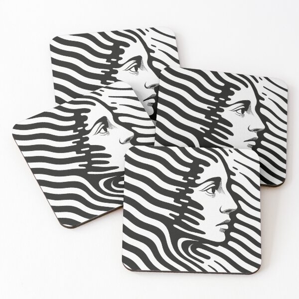 Item preview, Wavy Lines Surreal Portrait Illustration designed and sold by weirdfishes123.