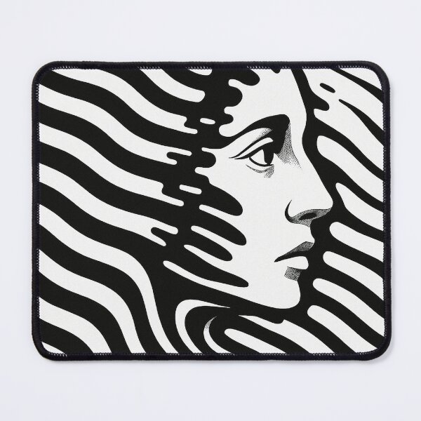 Item preview, Wavy Lines Surreal Portrait Illustration designed and sold by weirdfishes123.