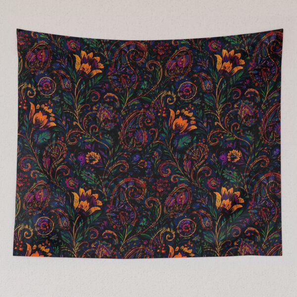 Item preview, Midnight Paisley Garden designed and sold by Loomandlorebyh.