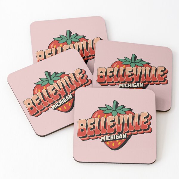 Item preview, Belleville Michigan 70s Retro Strawberry  designed and sold by TheOldMittenIllustrated.