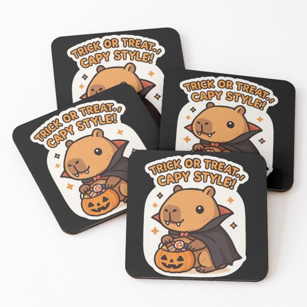 Item preview, Trick or Treat… Capy Style! Cute Vampire Capybara Halloween Art designed and sold by Spiritveil.