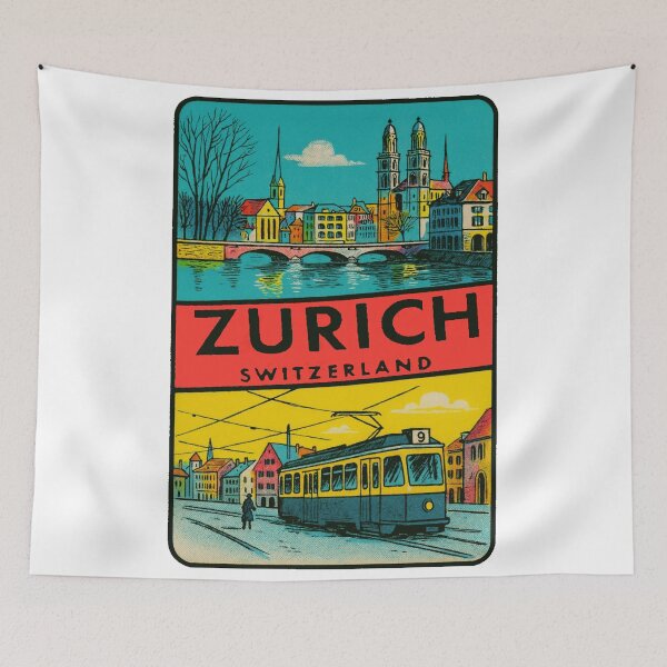 Item preview, Zurich Switzerland Vintage Style Decal designed and sold by Decal Mania.