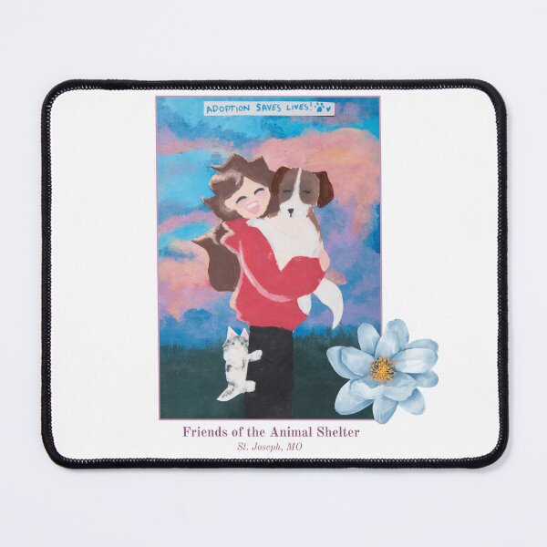 Item preview, Girl holding a dog with a cat on her leg designed and sold by FOTAS.