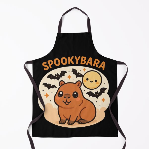 Item preview, Spookybara – Kawaii Halloween Capybara with Bats and Moon designed and sold by Spiritveil.