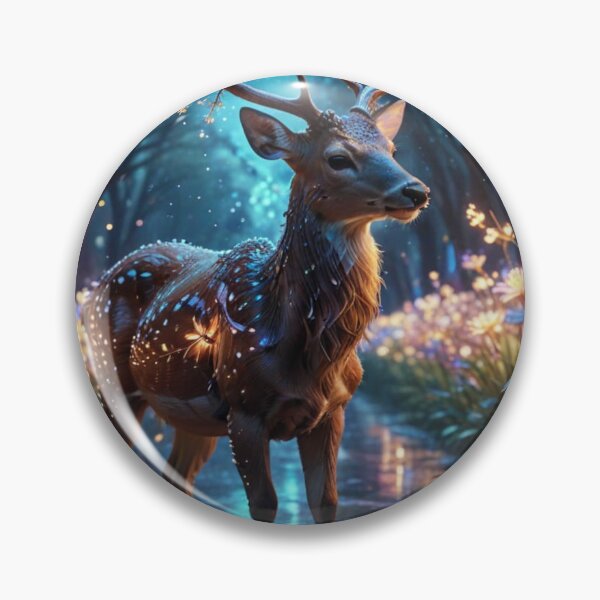 Item preview, Cosmic Wildlife Dreams – Celestial Deer in Forest Light designed and sold by Shouganai-Mind.