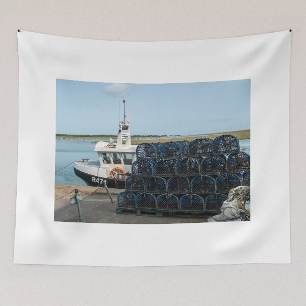 Item preview, Fishing boat and crab pots in Wells Harbour designed and sold by yackers1.