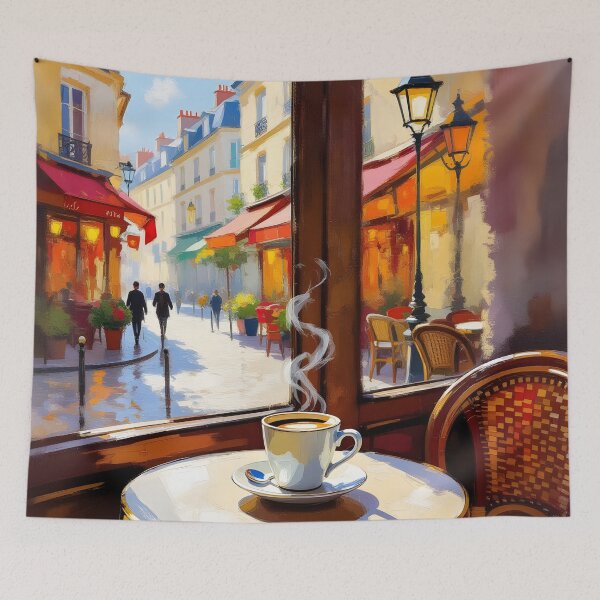 Item preview, Parisian Coffee Scene – Classic French Café Design designed and sold by Ameiva-Apparel.