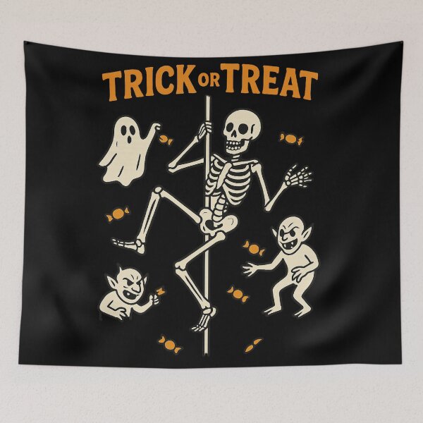 Item preview, "Trick or Treat" - Halloween Skeleton Stripper designed and sold by Jaded's Cute Clips.