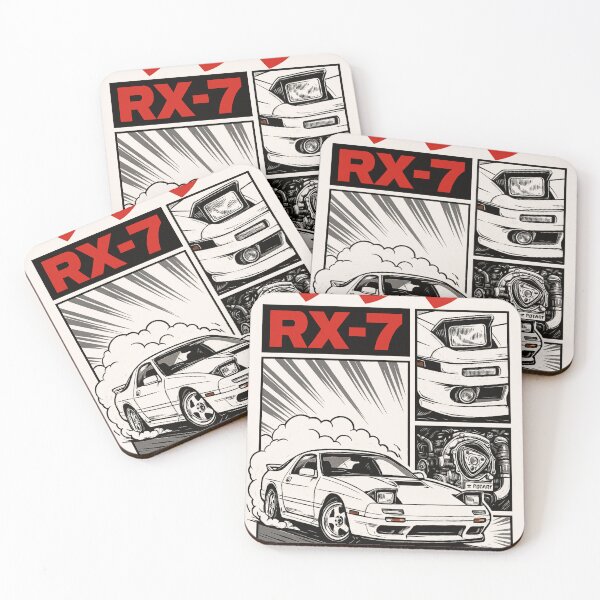 Item preview, Mazda RX-7 FC3S Wallpaper Manga Drift Retro Car  designed and sold by More than Myriad.