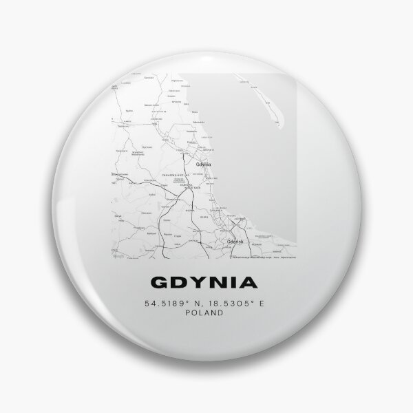 Item preview, Gdynia Poland Map | Modern Minimalist Black and White Print designed and sold by RM-Journey.