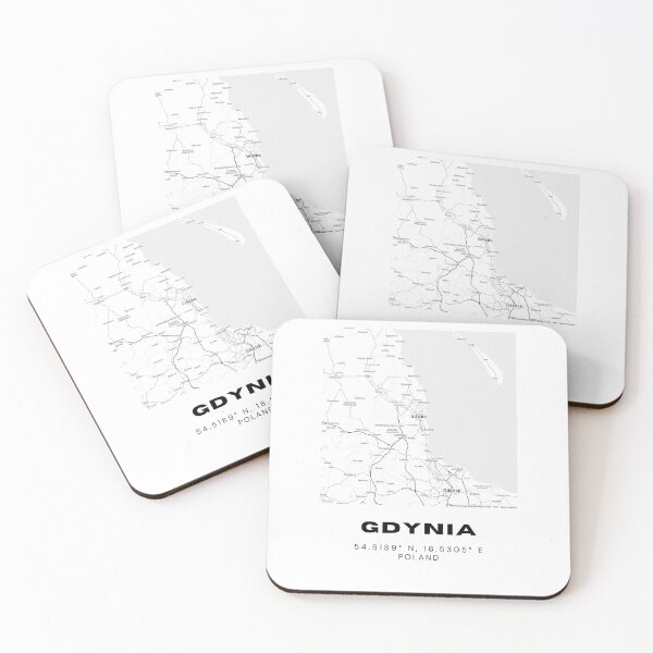 Item preview, Gdynia Poland Map | Modern Minimalist Black and White Print designed and sold by RM-Journey.