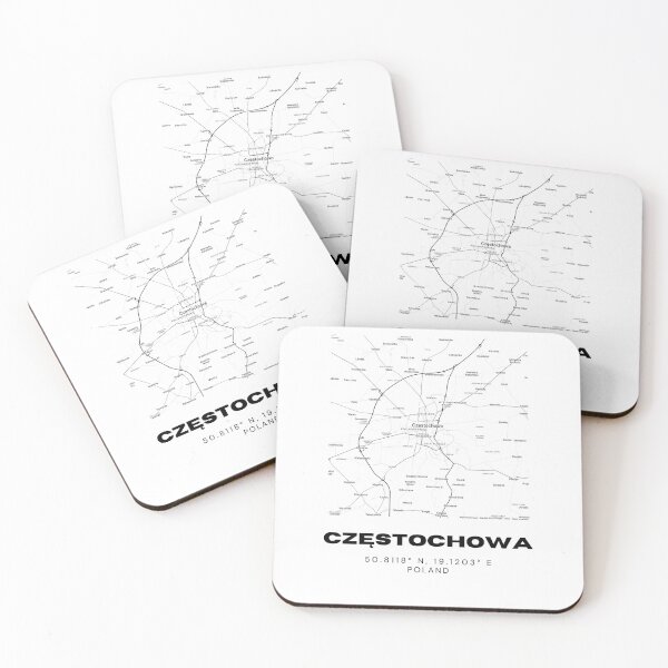 Item preview, Częstochowa Poland Map | Minimalist Black and White City Poster designed and sold by RM-Journey.