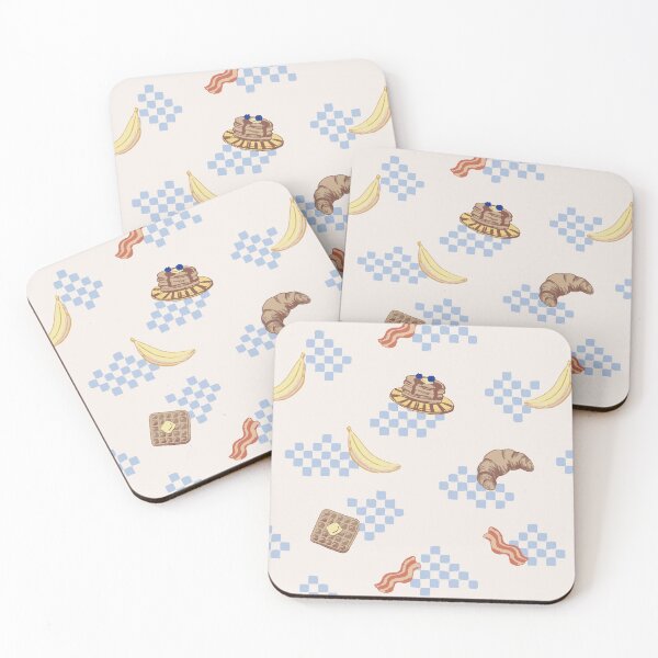 Item preview, Sunday Brunch - Pancakes and waffles on blue checkers designed and sold by Studio Valko.