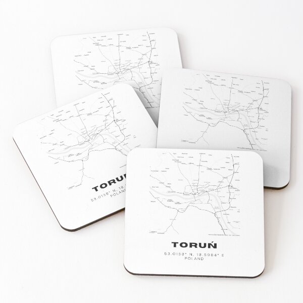 Item preview, Toruń Poland Map | Modern Minimalist Black and White Poster designed and sold by RM-Journey.