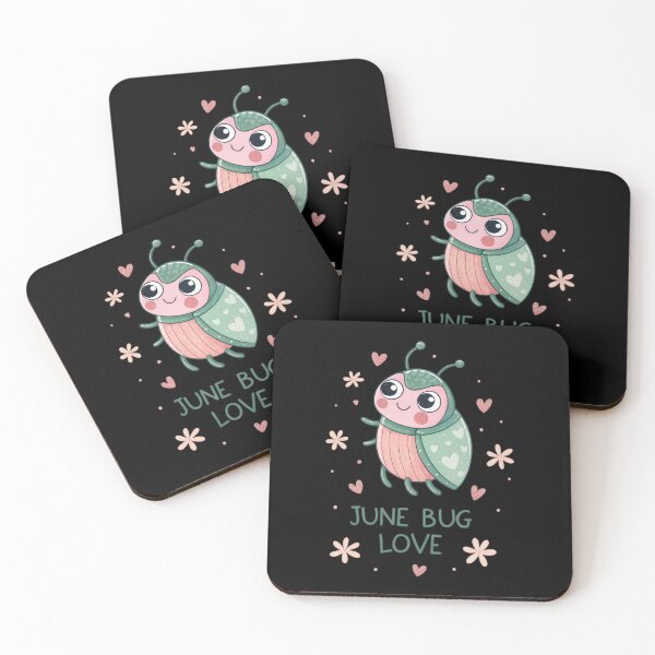 Item preview, Cute June Bug Love Character – Pastel Green Insect with Big Eyes and Whimsical Script designed and sold by VividOrganica.