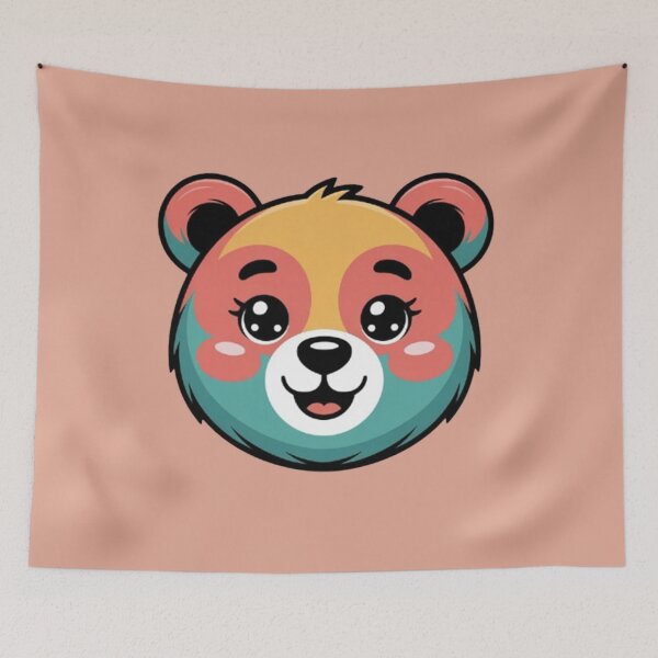Item preview, colorful face panda designed and sold by Creative.Shop.