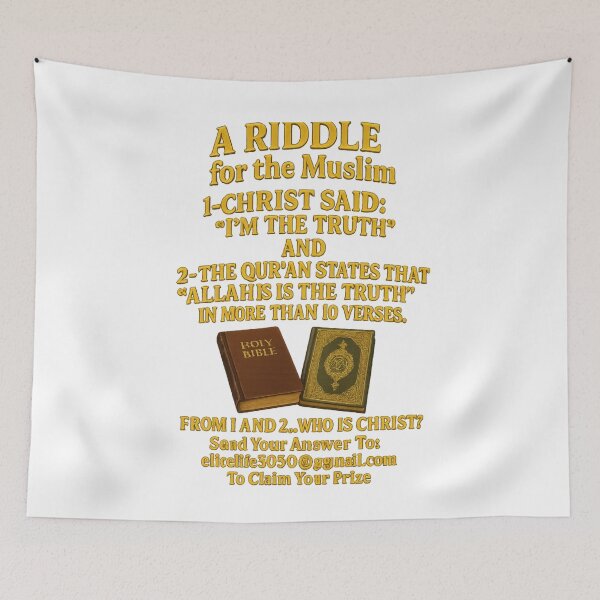 Item preview, A Riddle for the Muslim – “I’m the Truth” (John 14:6) & “Allah is the Truth” – Gold 3D Typography designed and sold by GogoVibes.