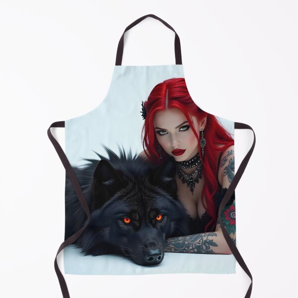 Item preview, Red Hair Gothic Girl and Her Wolf designed and sold by GothicRubette.