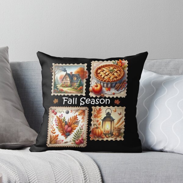 Item preview, Fall Season Postage Stamps – Cozy Autumn Cottage & Pumpkin Pie Design designed and sold by Dantin.