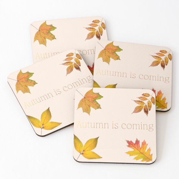 Item preview, Autumn Is Coming - Fall Leaves and Quote designed and sold by Leaf & Layer.