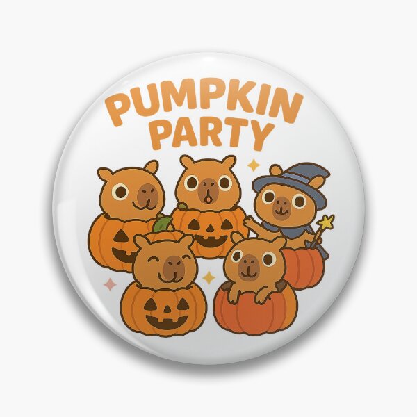 Item preview, Pumpkin Party Capybaras in Pumpkins designed and sold by FunnySignalStudio.