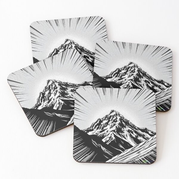 Item preview, Bursting Zenith – Dramatic Monochrome Mountain - Pop Art Mountain Landscape Love  designed and sold by Benito Del Ray.