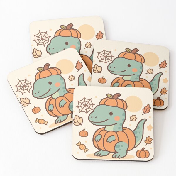 Item preview, Spooky Cute Dino Pumpkins (Velociraptor) designed and sold by RHADMAS.