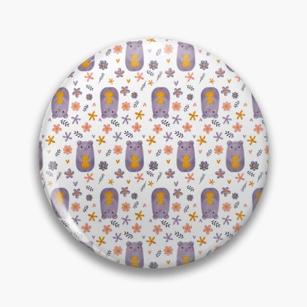Item preview, Cute Purple Bear Pattern with Flowers designed and sold by moriganaa.