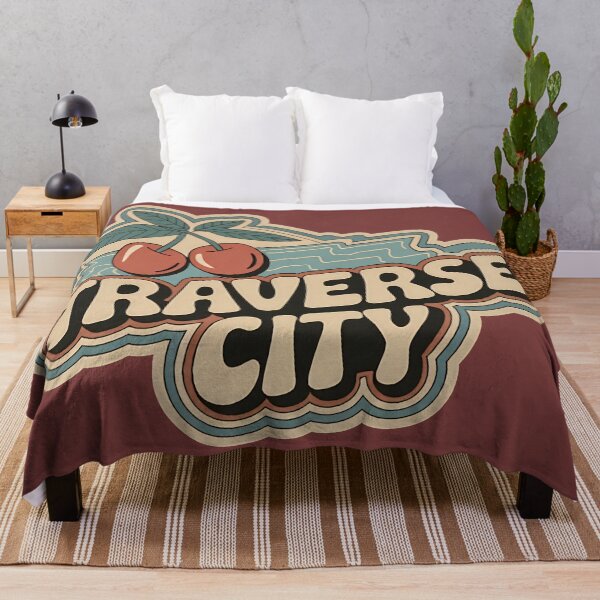 Item preview, Traverse City Michigan Retro 70s Cherries designed and sold by TheOldMittenIllustrated.