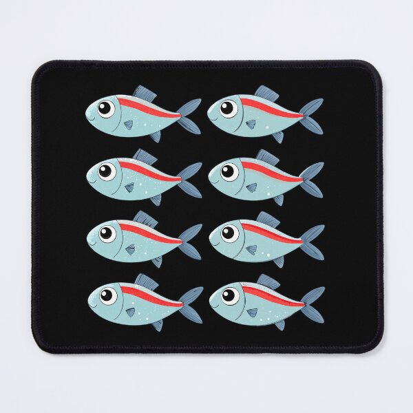 Item preview, Cute Neon Tetra Fish Pattern – Cartoon Blue and Red Aquarium Design designed and sold by VividOrganica.