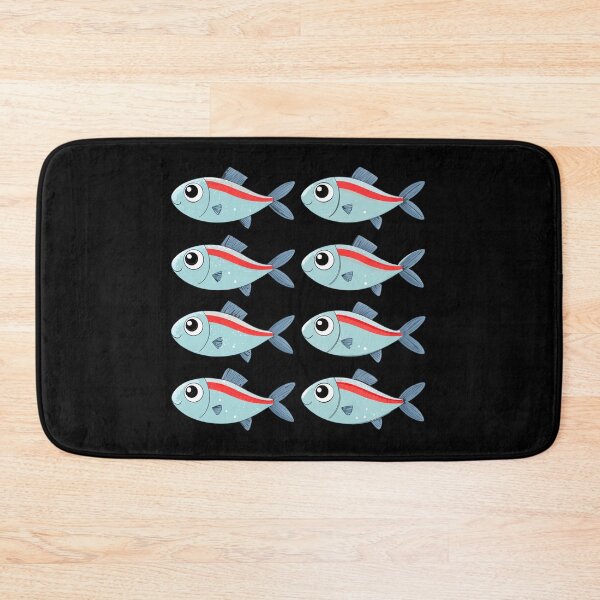 Item preview, Cute Neon Tetra Fish Pattern – Cartoon Blue and Red Aquarium Design designed and sold by VividOrganica.