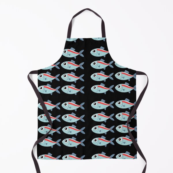 Artikelvorschau, Niedliches Neon-Tetra-Fischmuster – Cartoon-Aquarium-Design in Blau und Rot entworfen und verkauft von VividOrganica.