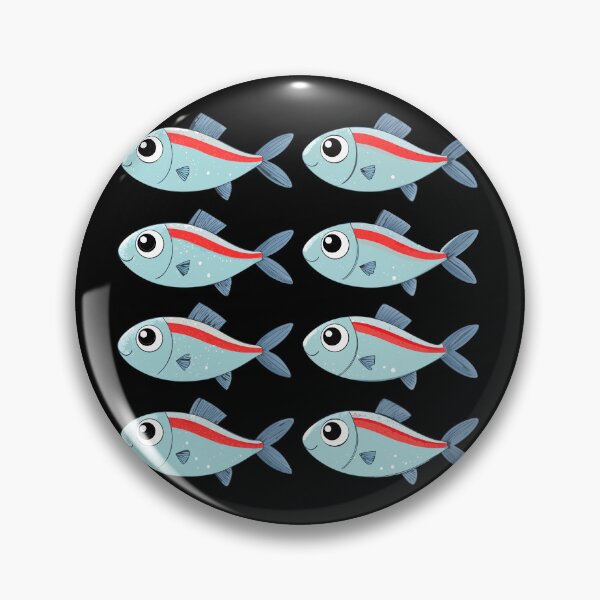 Item preview, Cute Neon Tetra Fish Pattern – Cartoon Blue and Red Aquarium Design designed and sold by VividOrganica.
