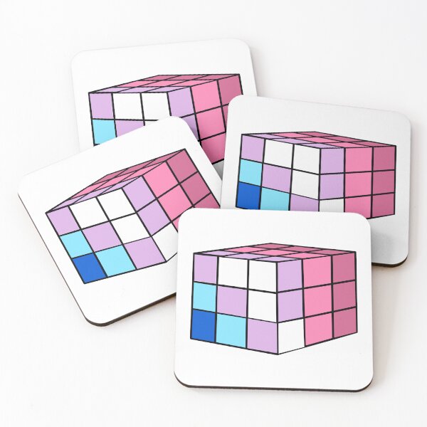 Item preview, Rubik Bigender Pride Flag Cube designed and sold by HarveyHandcraftsandDesigns.