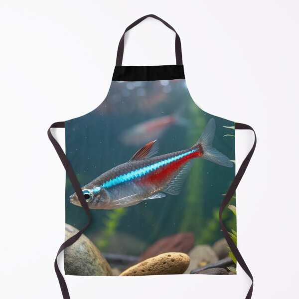 Artikelvorschau, Realistische Neon-Tetra-Illustration – schimmernde blaue und rote Aquarienfischkunst entworfen und verkauft von VividOrganica.
