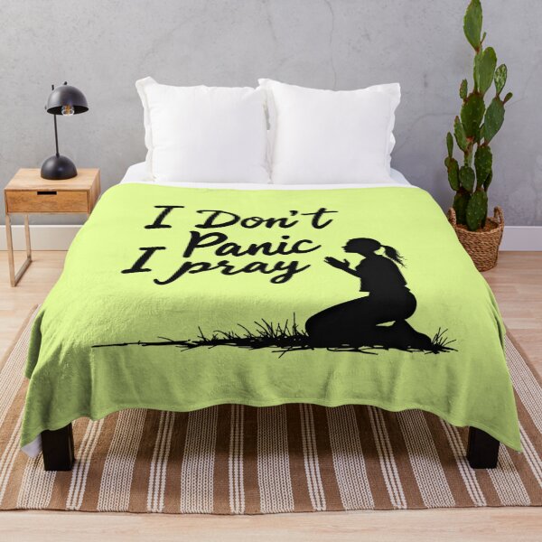Item preview, I Don’t Panic I Pray | Christian Faith Quote | Inspirational Scripture Design designed and sold by Hope & Light Designs.