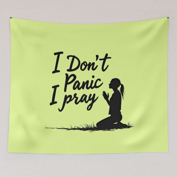 Item preview, I Don’t Panic I Pray | Christian Faith Quote | Inspirational Scripture Design designed and sold by Hope & Light Designs.
