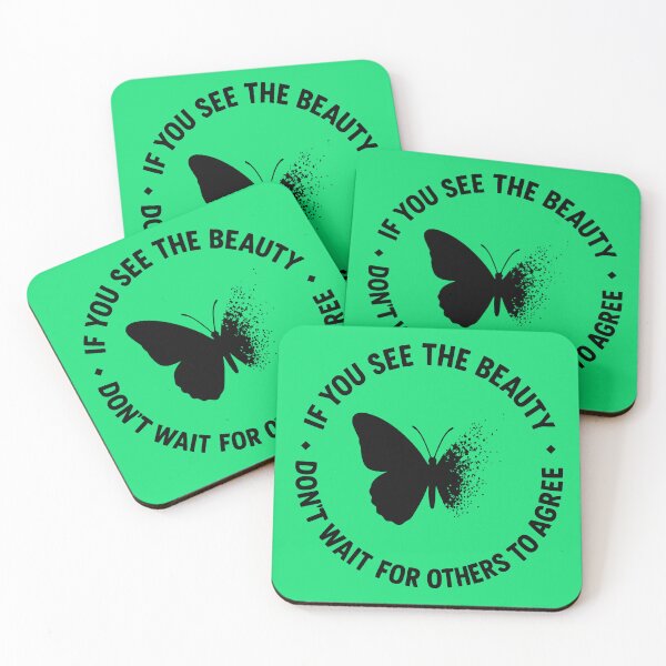 Item preview, Fading Butterfly Silhouette Quote Design – “If You See the Beauty, Don’t Wait for Others to Agree” designed and sold by Minimum-Rage.