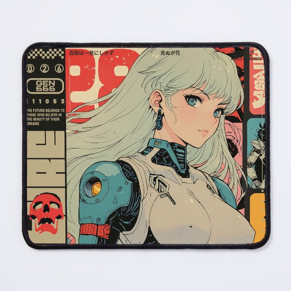 Item preview, Cyborg anime girl at street designed and sold by BOZGO.