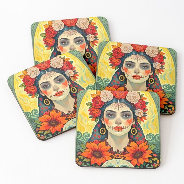 Item preview, Colorful Catrina Illustration - Day of the Dead Art and Mexican Tradition designed and sold by  Ojo de Lilith.