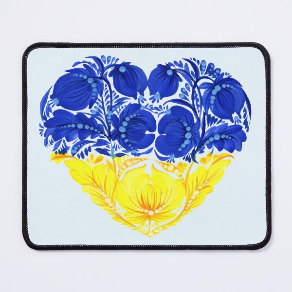 Item preview, Ukrainian art Petrykivka art Ukrainian flowers Blue and Yellow Heart, Flag designed and sold by Sunflower-7.