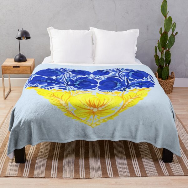 Item preview, Ukrainian art Petrykivka art Ukrainian flowers Blue and Yellow Heart, Flag designed and sold by Sunflower-7.