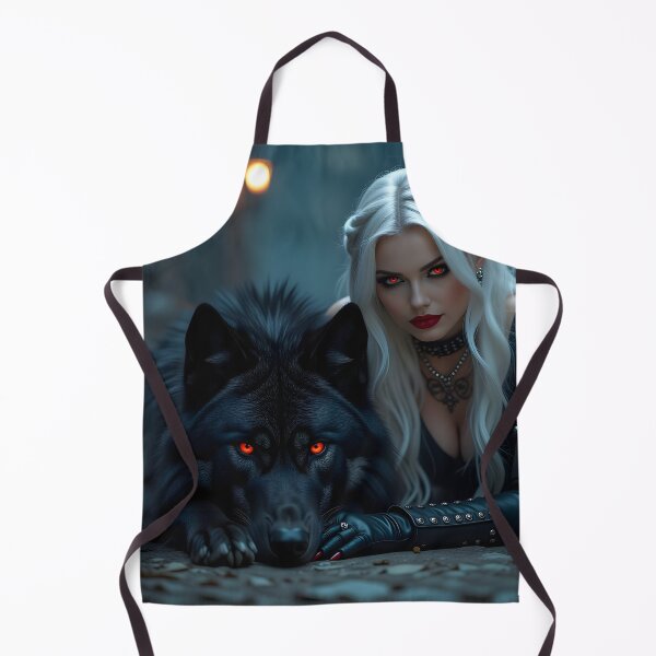 Item preview, White Hair Gothic Girl and Her Wolf designed and sold by GothicRubette.