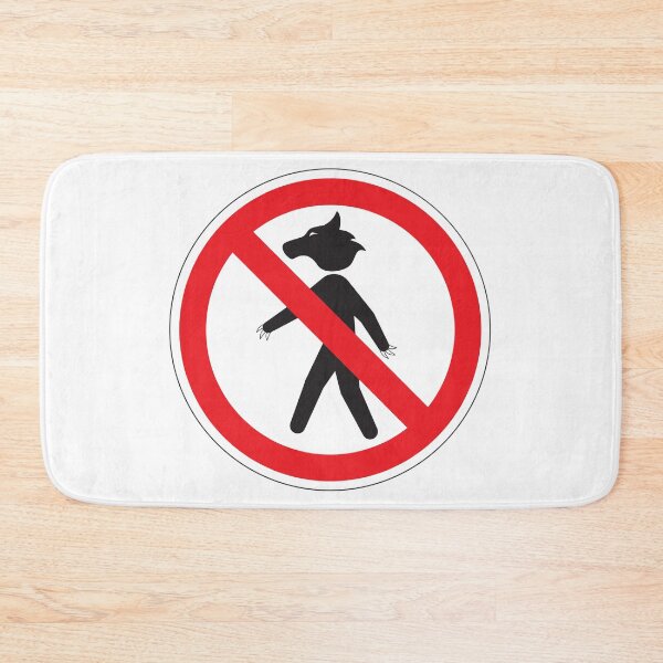 Item preview, No Werewolf Sign – Humorous Signage for Fantasy Parties designed and sold by Panneaux et signalisations - NPOITEVIN.
